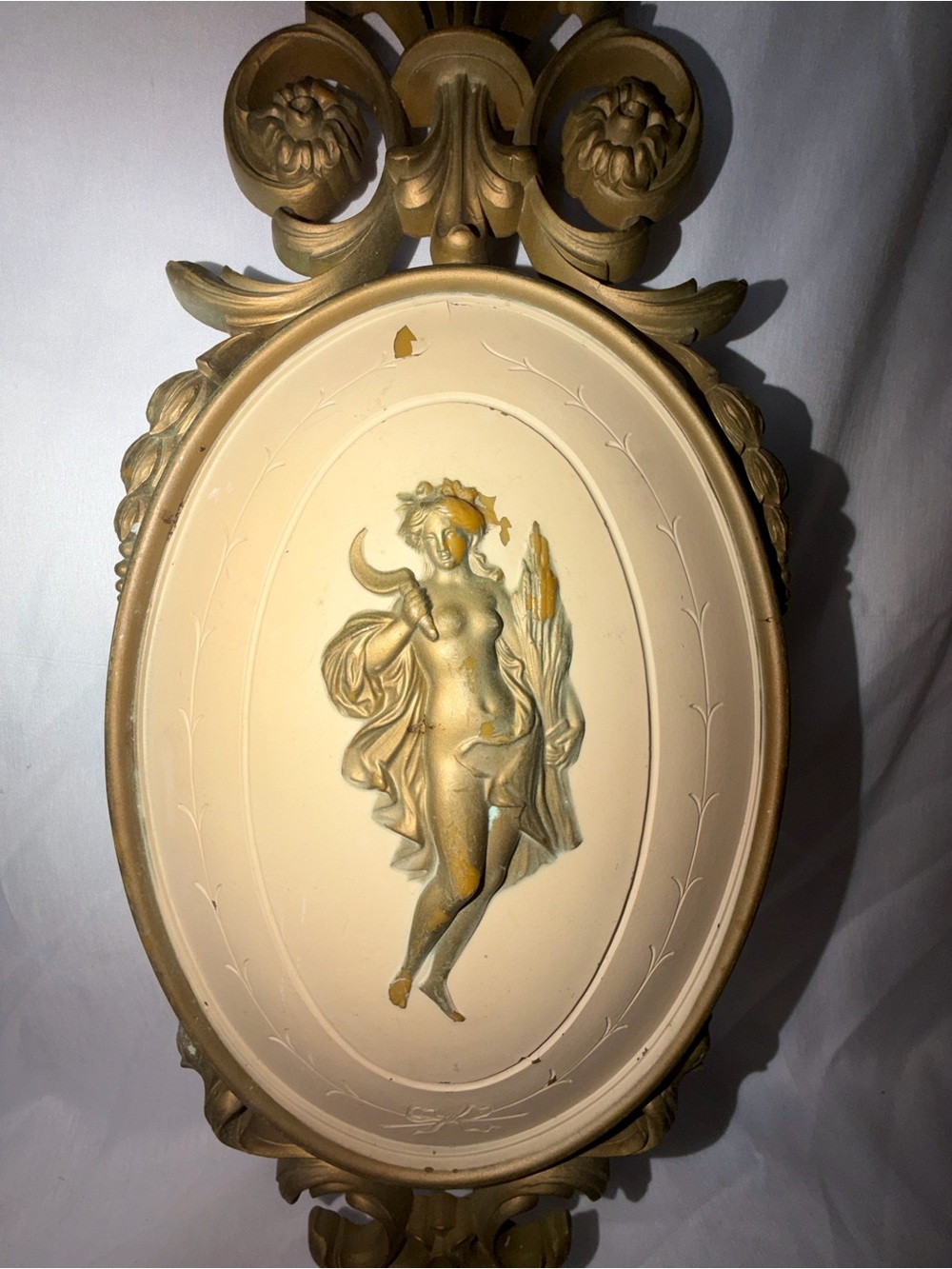 Vintage Dart Ind. Hollywood Regency Gold Wall Plaque - Goddess Ceres / Demeter - Picture 3 of 7